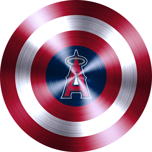 Captain American Shield With Los Angeles Angels Logo vinyl decal